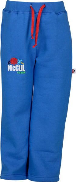Boys Electric Blue Fleece Jog Pants with McCul Embroidery
