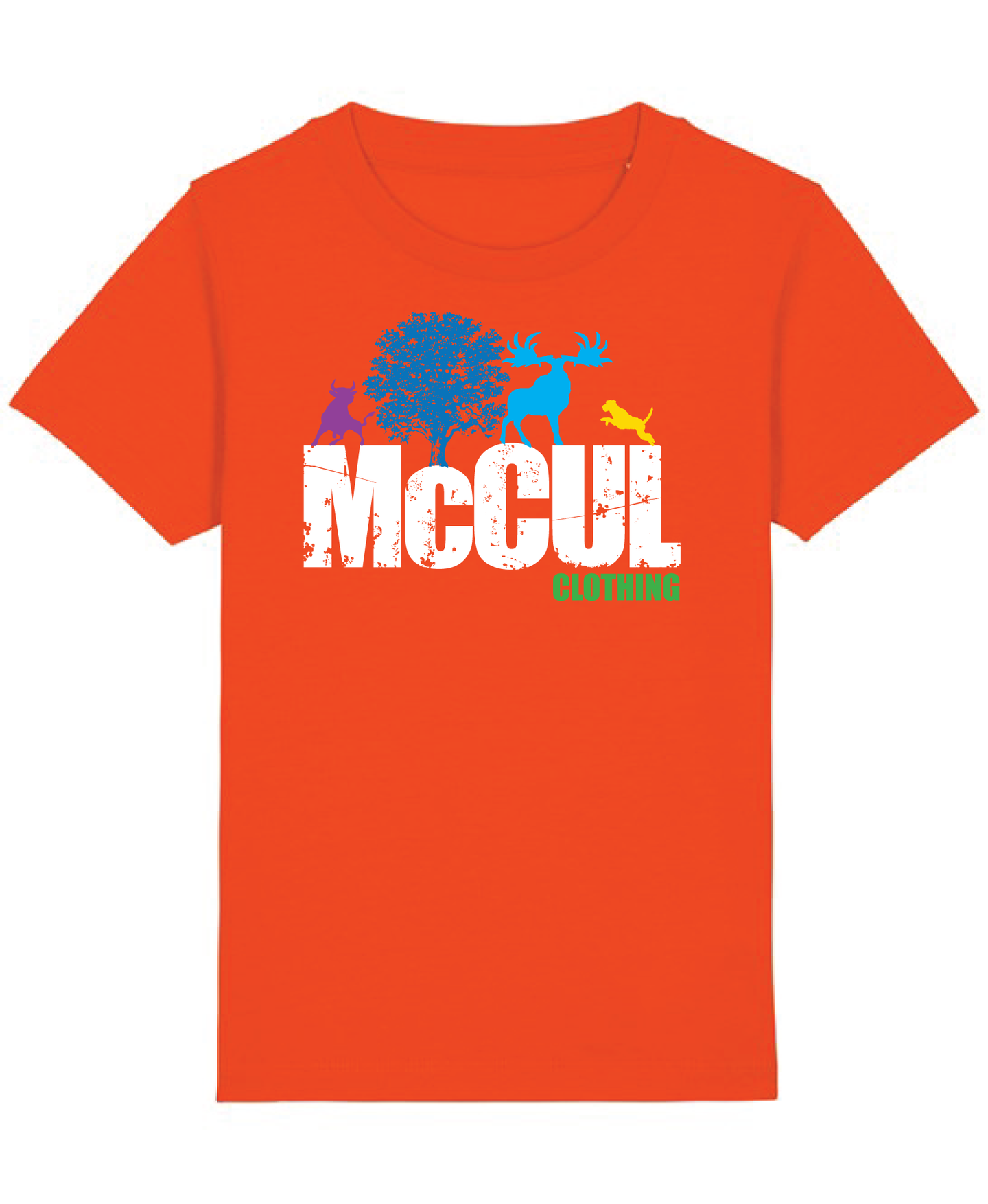 Boys New Tangerine Organic tee shirt with McCul print