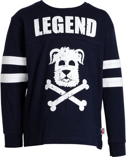 Boys Navy Long Sleeve Top with Print on Front
