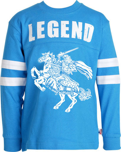 Boys Blue Long Sleeve Top with Print on Front