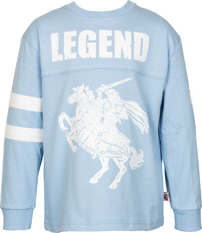 Boys Sky Blue Long Sleeve Top with Print on Front