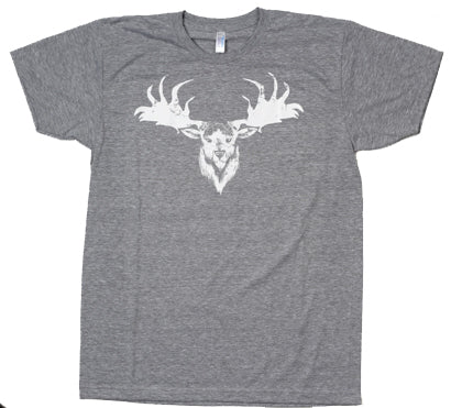 Mens New Grey Marl Organic Cotton T-Shirt with One Colour Print
