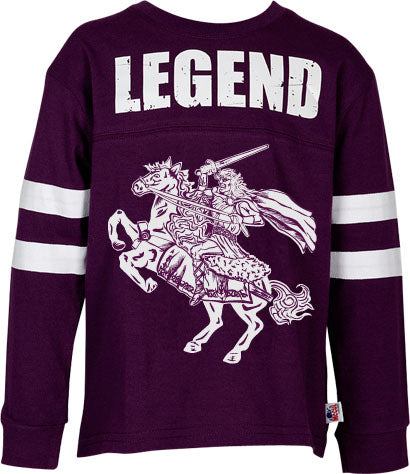 Boys Aubergine Long Sleeve Top with Print on Front