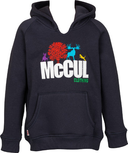 Boys Navy Fleece Hooded Top with McCul Embroidered Logo