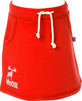 Girls Red Fleece Skirt with McCul Embroidered Logo