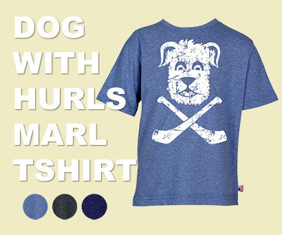 Boys New Blue Marl Organic T-Shirt with Print