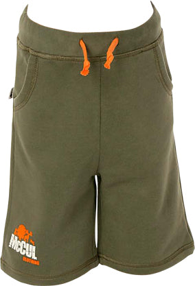 Boys Olive Fleece Shorts with Embroidered Logo