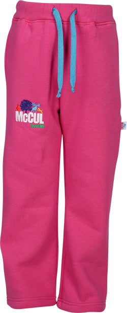 Girls Cerise Fleece Jogger with Multi Colour McCul Embroidered Logo