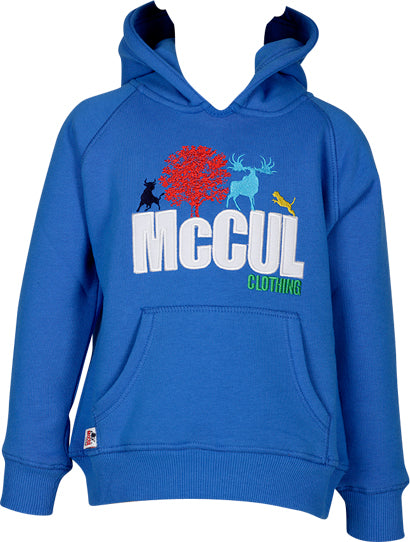 Boys Electric Blue Fleece Hooded Top with McCul Embroidered Logo
