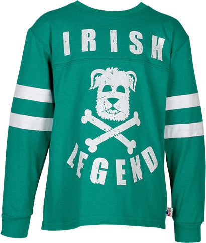 Boys Green Long Sleeve Top with Print on Front