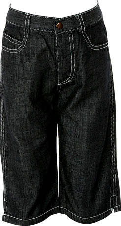 Girls Denim 3/4 Length Jeans with Embroidered Logo