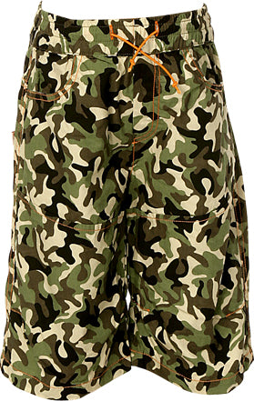 Boys Olive Camo 3/4 Length Denim Jeans with McCul Embroidery