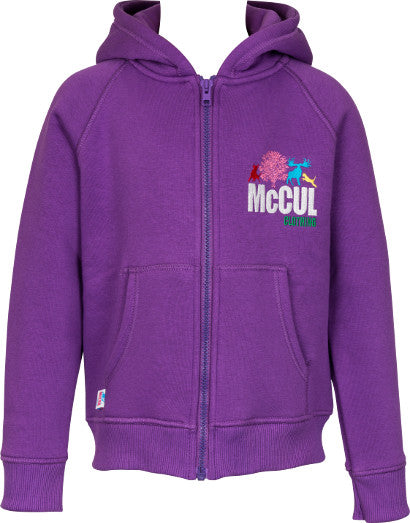 Girls Purple Fleece Zip Jacket with McCul Embroidered Logo