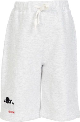 Boys Marl Grey Fleece Shorts with Embroidered Logo